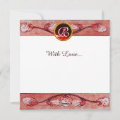 赤い窓に白いハトVALENTINE'S DAYモノグラム シーズンカード (裏面)