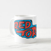 赤い竜巻のロゴ コーヒーマグカップ (正面左)