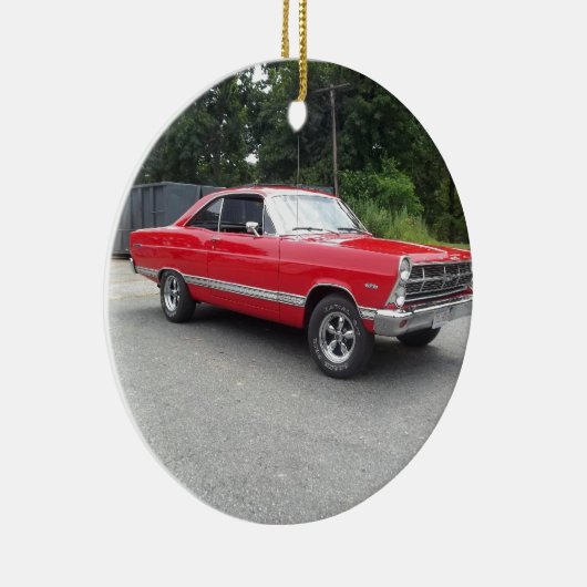 赤い競争のfairlane 289の甘い乗車は動きます セラミックオーナメント (右)