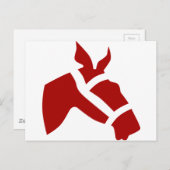 赤い競走馬頭のアイコン ポストカード (正面/裏面)