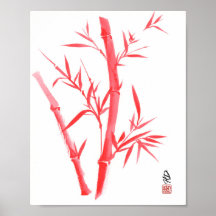 赤い竹の中国筆芸術