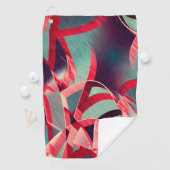 赤い筋が青や灰色の霧雨の多いイメージに映る ゴルフタオル (インサイチュ)