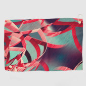 赤い筋が青や灰色の霧雨の多いイメージに映る ゴルフタオル (横)