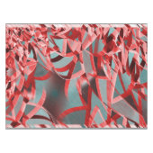 赤い筋が青や灰色の霧雨の多いイメージに映る テーブルクロス (正面(横))