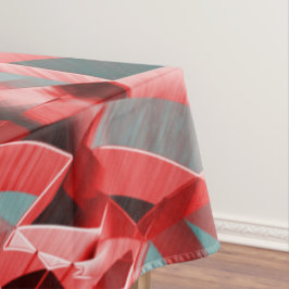 赤い筋が青や灰色の霧雨の多いイメージに映る テーブルクロス