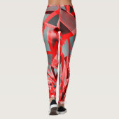 赤い筋が青や灰色の霧雨の多いイメージに映る レギンス (裏面)