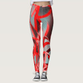 赤い筋が青や灰色の霧雨の多いイメージに映る レギンス (正面)