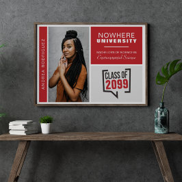 赤い箱と写真の卒業ポスター ポスター