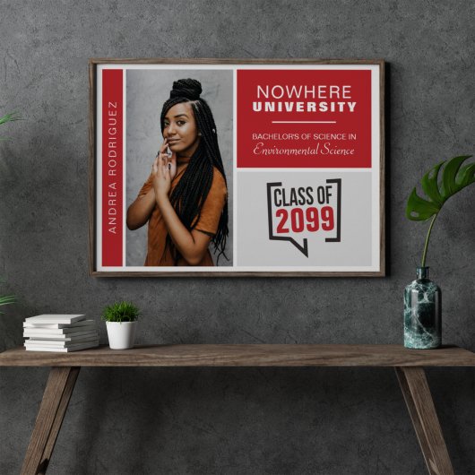 赤い箱と写真の卒業ポスター ポスター