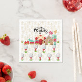 赤い箱にゴルフギフトを入れたゴルフメリークリスマス スタンダードカクテルナプキン (インサイチュ)