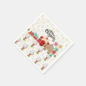 赤い箱にゴルフギフトを入れたゴルフメリークリスマス スタンダードカクテルナプキン (角)