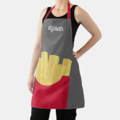 赤い箱に大きなフライドポテト – 名前をカスタムする エプロン (インサイチュ)