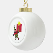 赤い箱のエルフ 陶器のクリスマスボールオーナメント セラミックボールオーナメント (右)