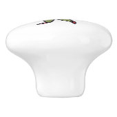 赤い箱を持つエルフ 白い陶器の取っ手 セラミックノブ (側面)