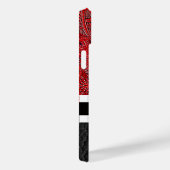 赤い籐の抽象芸術とブラックレザーとモノグラム Case-Mate iPhoneケース (裏面 / 右)