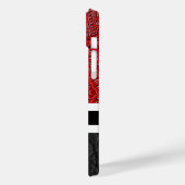 赤い籐の抽象芸術とブラックレザーとモノグラム Case-Mate iPhoneケース (裏面 / 左)