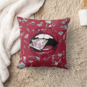 赤い粉々のガラスとダイヤモンドのホームデッキ クッション (ブランケット)