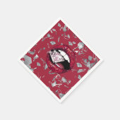 赤い粉々のガラスとダイヤモンド スタンダードカクテルナプキン (角)