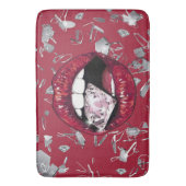 赤い粉砕されたガラスとダイヤモンドのバスルームの装飾 バスマット (正面縦)