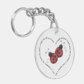 赤い糸、古代の諺中国の- Ladybugs キーホルダー (正面左)