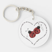 赤い糸、古代の諺中国の- Ladybugs キーホルダー (正面)
