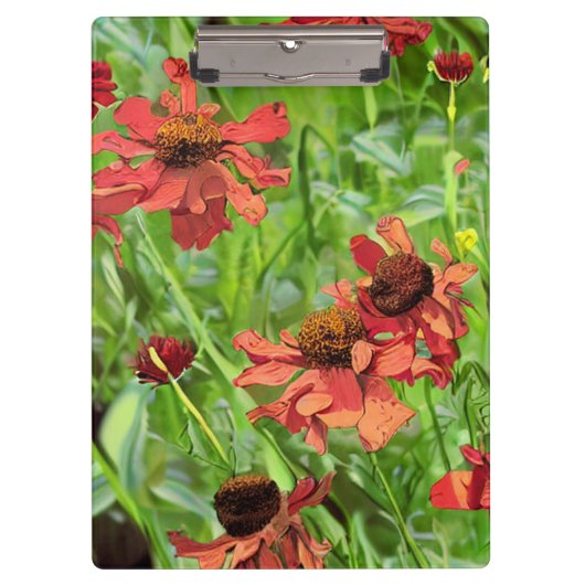 赤い紅色のバーベキア花 クリップボード (正面)