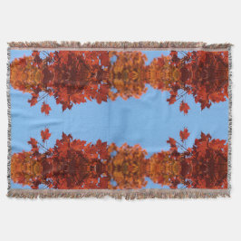 赤い紅葉と青い空 スローブランケット