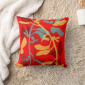 赤い紅葉のモダンの枕 クッション (ブランケット)