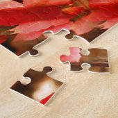 赤い紅葉の自然フレーム写真の追加 ジグソーパズル (側面)