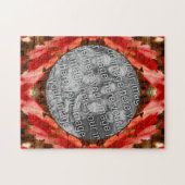 赤い紅葉の自然フレーム写真の追加 ジグソーパズル (横)