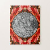 赤い紅葉の自然フレーム写真の追加 ジグソーパズル (縦)