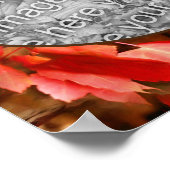 赤い紅葉の自然フレーム写真の追加 ポスター (角)