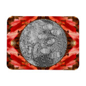 赤い紅葉の自然フレーム写真の追加 マグネット (横)