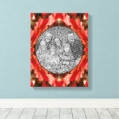 赤い紅葉フレーム自分の写真を作成 キャンバスプリント (インサイチュ (ウッドフロア))