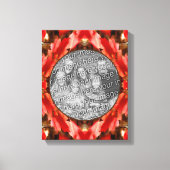 赤い紅葉フレーム自分の写真を作成 キャンバスプリント (正面)