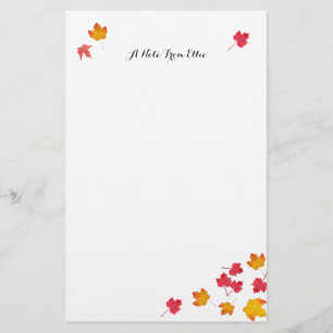 赤い紅葉個人用ノート紙 便箋