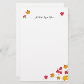 赤い紅葉個人用ノート紙 便箋 (正面/裏面)