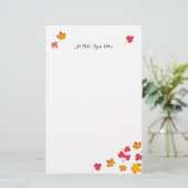 赤い紅葉個人用ノート紙 便箋 (スタンド正面)