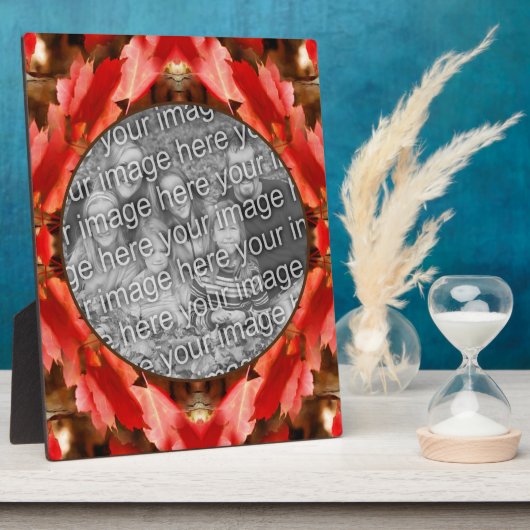 赤い紅葉自然写真の追加 フォトプラーク (側面)