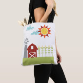 赤い納屋およびトウモロコシの図解入りの、写真付きのなトートバック トートバッグ (クローズアップ)