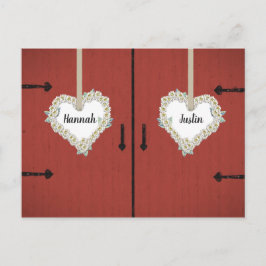 赤い納屋とデイジー国の結婚式の日付を保存 ポストカード