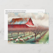 赤い納屋とピスタチオ果樹園 ポストカード (正面/裏面)