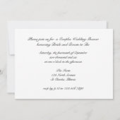 赤い納屋とフェンスのカップル国の結婚式シャワー 招待状 (裏面)