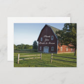 赤い納屋とフェンス国の結婚式ありがとうメモ ノートカード (正面/裏面)