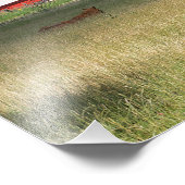 赤い納屋と馬 フォトプリント            (角)