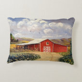 赤い納屋のウェストヴァージニアの農場のファインアートの絵画 アクセントクッション (裏面)