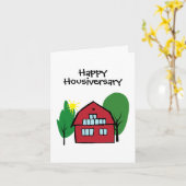 赤い納屋のハウスアニバーサリー クライアント感謝カード カード (黄色い花)