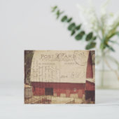 赤い納屋のポストカード デジタルアート ポストカード (スタンド正面)