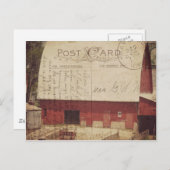 赤い納屋のポストカード デジタルアート ポストカード (正面/裏面)