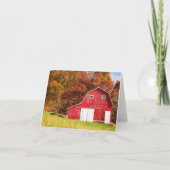 赤い納屋のメッセージカード カード (正面)